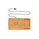 Organizator de birou cu incarcator wireless 5W inclus, Everestus, OR, bambus, maro