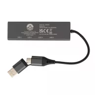 Hub usb, XD, 42FEB230400, 28x3x1.2 cm, Aluminiu, ABS, Gri