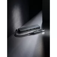 Hub usb, XD, 42FEB230400, 28x3x1.2 cm, Aluminiu, ABS, Gri