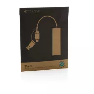 Hub usb, XD, 42FEB230400, 28x3x1.2 cm, Aluminiu, ABS, Gri