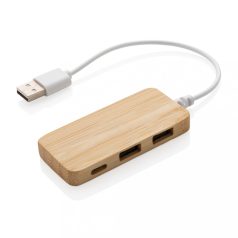   Hub usb cu Type-C, Everestus, 21AUG068, Bambus, Plastic, 7.9x3.7x1 cm, Maro