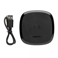   Incarcator wireless 10W, Philips, 21OCT1160, 9 x 9 x 1.1 cm, ABS, Negru