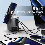   Incarcator wireless 105 W, 2509E17327, Urban Vitamin, 6.5x6.5x10 cm, Policarbonat, Gri