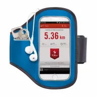   Suport de mana pentru telefon, cu buzunar de chei, Everestus, UL01, neopren, pu, albastru