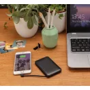 5.000 mAh Pocket Powerbank with integrated cables, black ABS black