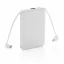 5.000 mAh Pocket Powerbank with integrated cables, white ABS white