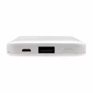 5.000 mAh Pocket Powerbank with integrated cables, white ABS white