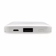  5.000 mAh Pocket Powerbank with integrated cables, white ABS white