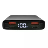   Powerbank, 21MAR1534, 10000 mAh, 14.6x6.6x1.6 cm, Everestus, Aluminiu, ABS, Negru
