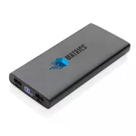   Powerbank, 21MAR1534, 10000 mAh, 14.6x6.6x1.6 cm, Everestus, Aluminiu, ABS, Negru
