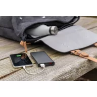   Powerbank, 21MAR1534, 10000 mAh, 14.6x6.6x1.6 cm, Everestus, Aluminiu, ABS, Negru