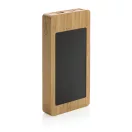 Powerbank 10000 mAh, USB-C, USB-A, 2401E16395, Everestus, 14.9x7.9x2.2 cm, Bambus, Maro