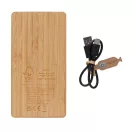 Powerbank 10000 mAh, USB-C, USB-A, 2401E16395, Everestus, 14.9x7.9x2.2 cm, Bambus, Maro