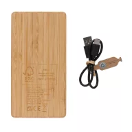   Powerbank 10000 mAh, USB-C, USB-A, 2401E16395, Everestus, 14.9x7.9x2.2 cm, Bambus, Maro
