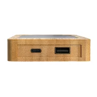   Powerbank 10000 mAh, USB-C, USB-A, 2401E16395, Everestus, 14.9x7.9x2.2 cm, Bambus, Maro