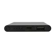   Powerbank 4000 mAh, USB-C, USB-A, 2401E16345, Everestus, 11x6.8x1 cm, Aluminiu, ABS, Negru