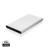   Powerbank 4000 mAh, USB-C, USB-A, 2401E16347, Everestus, 11x6.8x1 cm, Aluminiu, ABS, Argintiu