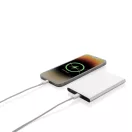 Powerbank 4000 mAh, USB-C, USB-A, 2401E16347, Everestus, 11x6.8x1 cm, Aluminiu, ABS, Argintiu