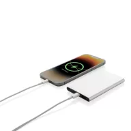  Powerbank 4000 mAh, USB-C, USB-A, 2401E16347, Everestus, 11x6.8x1 cm, Aluminiu, ABS, Argintiu