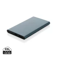   Powerbank 4000 mAh, USB-C, USB-A, 2401E16346, Everestus, 11x6.8x1 cm, Aluminiu, ABS, Albastru