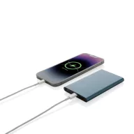   Powerbank 4000 mAh, USB-C, USB-A, 2401E16346, Everestus, 11x6.8x1 cm, Aluminiu, ABS, Albastru