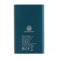   Powerbank 4000 mAh, USB-C, USB-A, 2401E16346, Everestus, 11x6.8x1 cm, Aluminiu, ABS, Albastru