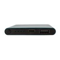   Powerbank 4000 mAh, USB-C, USB-A, 2401E16346, Everestus, 11x6.8x1 cm, Aluminiu, ABS, Albastru