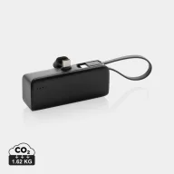   Powerbank 3000 mAh, USB-C, 2410E23134, Everestus, 8.5 x 2.5 x 4.5 cm, ABS, Negru