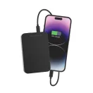 Powerbank 10000 mAh, USB-C, 2401E16435, Urban Vitamin, 10.4x7x1.4 cm, Aluminiu, ABS, Negru