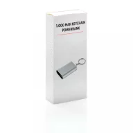  Acumulator extern Powerbank breloc 1000 mAh, Everestus, BC, aluminiu, abs, argintiu