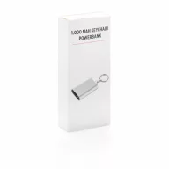   Acumulator extern Powerbank breloc 1000 mAh, Everestus, BC, aluminiu, abs, argintiu
