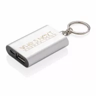   Acumulator extern Powerbank breloc 1000 mAh, Everestus, BC, aluminiu, abs, argintiu