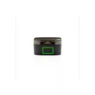 TWS earbuds in wireless charging case, black ABS black
