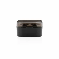 TWS earbuds in wireless charging case, black ABS black