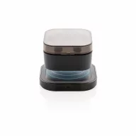 TWS earbuds in wireless charging case, black ABS black
