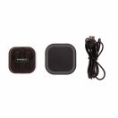 TWS earbuds in wireless charging case, black ABS black