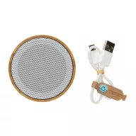   Boxa portabila wireless RCS 3W, Everestus, 42FEB231543, 4.3xØ7.4 cm, Bambus, ABS, Alb