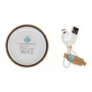 Boxa portabila wireless RCS 3W, Everestus, 42FEB231543, 4.3xØ7.4 cm, Bambus, ABS, Alb