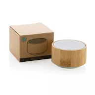   Boxa portabila wireless RCS 3W, Everestus, 42FEB231543, 4.3xØ7.4 cm, Bambus, ABS, Alb