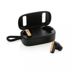   Casti audio earbuds, Everestus, 42FEB230634, 7.6x4.3x2.5 cm, ABS, Bambus, Negru