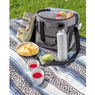   Geanta termoizolanta pentru 20 doze cu buzunare exterioare, Everestus, LE, poliester 600D, gri