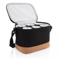   Geanta termoizolanta pentru 6 doze, cu baza din pluta, Everestus, 20IAN450, Poliester, Pluta, Negru