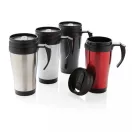 Cana de calatorie 350 ml, cu maner, Everestus, BM03, polipropilena, otel inoxidabil, negru
