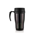 Cana de calatorie 350 ml, cu maner, Everestus, BM03, polipropilena, otel inoxidabil, negru