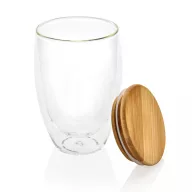   Set 2 cani cu capac, Everestus, 2707020, Sticla, Bambus, 250 ml, 8.8x5.5x10.8 cm, Transparent