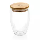 Set 2 cani cu capac, Everestus, 2707020, Sticla, Bambus, 250 ml, 8.8x5.5x10.8 cm, Transparent