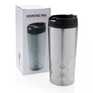   Cana 300 ml eleganta cu forma geometrica, Everestus, GC02, otel inoxidabil, polipropilena, argintiu