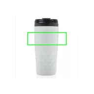   Cana de calatorie 300 ml, design geometric, Everestus, JU047, otel inoxidabil, alb