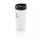 Cana de calatorie 300 ml, design geometric, Everestus, JU047, otel inoxidabil, alb