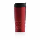 Cana 300 ml eleganta cu forma geometrica, Everestus, GC04, otel inoxidabil, polipropilena, rosu